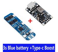 Boost de charge de batterie au lithium avec prise en charge Balchoses,charge rapide avec indicateur,USB,type C,BMS,15W,8.4V,12.6V,1,5 A,2S,3S - Type Blue type-c 1pair