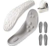 Boost Lot de 2 paires de semelles de padel Boost pour homme et femme, semelle confortable 4D Cloud pour soulager la pronation et les pieds plats (2 pièces, gris, homme 8,5/femme 9)