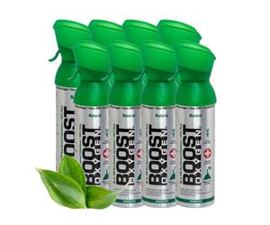Boost Oxygen - Bouteille d'Oxygène Portable - Canette d'Oxygène Pur et Naturel à 95% - Concentration, Récupération, Énergie, Humeur, Grand - 5L - Naturel (40L - 8x 5L canettes - 800 bouffées)