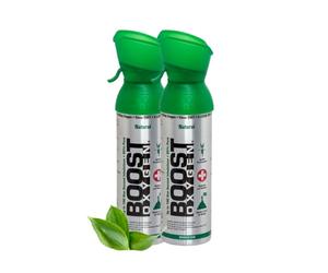 Boost Oxygen - Bouteille d'Oxygène Portable - Canette d'Oxygène Pur et Naturel à 95% - Concentration, Récupération, Énergie, Humeur, Grand - 5L - Naturel (10L - 2x 5L canettes - 200 bouffées)