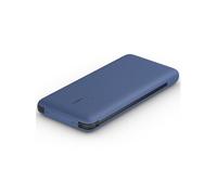 Belkin Batterie externe BOOSTCHARGE Plus 10K 10 000 mAh, câbles Lightning et USB-C intégrés, bleu