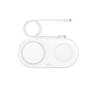 BoostCharge Pro 2-in-1 - Plot de charge sans fil - magnétique + adaptateur secteur - 15 Watt - blanc