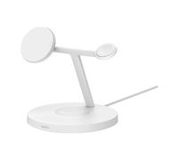 Belkin BoostCharge Pro 3-in-1 - Support de chargement sans fil - avec Qi2 + adaptateur secteur - 15 Watt - Fast Charge - blanc Blanc