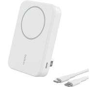 Boostcharge Pro Batterie Externe Sans Fil 10000mah Avec Qi2 (Chargeur Portable Compatible Magsafe, Support Intégré, Pour Iphone 16, 16 Plus, 16 Pro, 16 Pro Max, Iphone 15, Etc., Blanche)