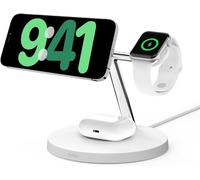 Boostcharge Pro Station De Recharge 3-En-1 Avec Qi2,Recharge Rapide 15 W,Chargeur Sans Fil Pour Tous Les Modèles De L'iphone 17,Air,Pixelsnap,Les Airpods,Et Tout Appareil Magsafe - Blanc