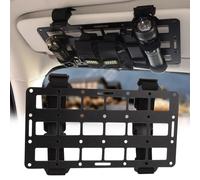 BOOSTEADY 1PCS Organisateur de Pare-Soleil de Voiture, Panneau MOLLE Rigide en Alliage d'Aluminium Compatible avec Pochette Tactique, Support Molle Siege Voiture Polyvalent pour Camion Véhicule SUV