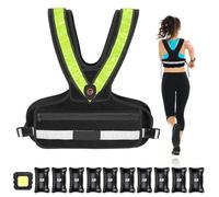 BOOSTEADY Gilet Lesté pour Femme, Veste de Poids Amovible Réglable de 1kg à 4,5kg, Veste Lestée avec Bande Réfléchissante & Lampe Frontale LED, Gilet Poids Musculation pour Course à Pied