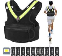 BOOSTEADY Gilet Lesté pour Homme, Veste de Poids Amovible Réglable de 20lbs, Veste Lestée avec Bande Réfléchissante & Lampe Frontale LED, Gilet Poids Musculation pour Course à Pied