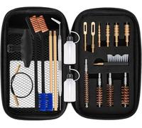 BOOSTEADY Kit de Nettoyage Universel pour Pistolet, Calibre .22, .357, .38, 9 mm, .45 Kit de Nettoyage Fusil avec Brosse à Canon en Bronze et Adaptateur de Pointe en Laiton