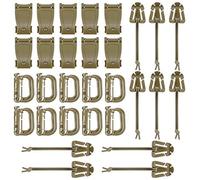 BOOSTEADY Kit of 30 Attachments for Molle Bag Tactical Backpack Vest Belt,D-Ring Grimloc Locking Gear Clip, Web Dominator Elastic Strings, Strap Management Tool Buckle
