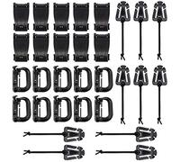 BOOSTEADY Kit of 30 Attachments for Molle Bag Tactical Backpack Vest Belt,D-Ring Grimloc Locking Gear Clip, Web Dominator Elastic Strings, Strap Management Tool Buckle