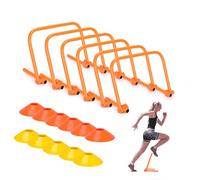 BOOSTEADY Lot de 6/12 Haies d'Entraînement de Vitesse, Multi-Sport Haies de Coordination et Agilité Réglables en Hauteur, Set de Haie de Football Basket-Ball avec 12/24 Cônes de Marquage & 1 Sac
