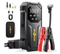 Booster Batterie 9000A Démarreur Auto 160PSI Gonfleur 12V Essence Diesel | Compresseur Portatif LCD LED Lumière 600Lm Protection Surcharge Courtcircuit Recharge Rapide Pinces Idéal Hiver Cadeaux