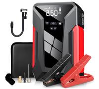 Booster Batterie, Compresseur d'air Multifonctionnel 4 en 1, 1200A Démarreurs 150PSI Compresseur d'air Portable 12V Demarreur Batterie avec Lampe LED, Écran LCD Démarrage De Voiture