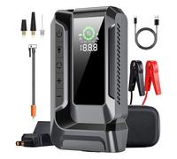 Booster Batterie Voiture 4000A, Démarreur de Batterie de Voiture Portable 150PSI (Jusqu’à 10.0L Essence/8.0L Gazole), avec QC3.0, Grand éCran, Lumière LED à 3 Modes, Pinces Intelligentes