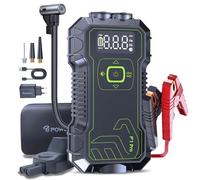 Booster Batterie Voiture 5000A,160PSI Gonfleur Pneus Voiture,26800mAh Démarreur de Voiture avec Compresseur à Air,12V Jump Starter pour Véhicule(10.0L Gaz/9.0L Diesel),600 Lumens LED,LED Écran,QC 3.0
