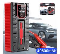 Booster batterie voiture 5000A, Chargeur portable Booster 49800 mAh pour voiture essence 6,0 L ou diesel 4,0 L, LED, SOS, Étanche