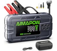 Booster Batterie Voiture 8000A, AIMAPOW Démarreur Batterie Voiture avec Compresseur d'air 160PSI, Jump Starter 12V pour Tous Moteurs Essence et Diesel 12L, Gonflage Auto, Écran LCD, Lampe LED 600LM