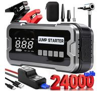 Booster Batterie Voiture , Démarreur de voiture Urgence BYONDSELF®, 4000A-24000mAh-12V, Compresseur D'air, avec Lamp LED