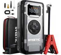 Booster Batterie Voiture Lithium 6000A avec Compresseur 150PSI/10.3Bar | Gonfleur Pneus Démarreur Batterie Voiture (Tout Gaz / 10L Diesel), 12V Jump Starter avec Câbles de Démarrage, Écran LCD