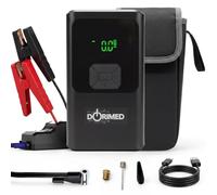 Booster Batterie Voiture Multifonctions I Démarreur de Batterie 12V Essence & Diesel I Compresseur d'air Gonfleur Pneus I Chargeur USB Rapide I Éclairage LED & SOS I Écran LCD I Démarreur de Secours