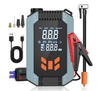 Booster Batterie Voiture Puissant 12V 1200A Démarreur de Voiture, Démarreur avec 150 PSI Compresseur D’Air,avec Pinces de Sûreté