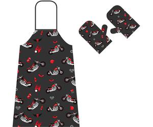 Booster Cruiser, Tablier/moufles pour le barbecue Gris/Rouge/Blanc/Noir Gris/Rouge/Blanc/Noir
