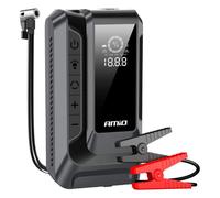 AMiO Booster de batterie voiture 12V 1600A – Compresseur 150 PSI, Powerbank USB, Lampe LED SOS