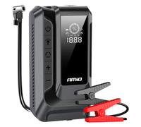 Booster de Batterie Voiture 12V 1600A AMiO-04677- Démarreur Portable avec Compresseur 150 PSI, Powerbank USB et Lampe LED SOS