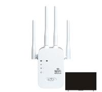 Booster de Signal d'extension WiFi - Extenseur de Plage de 1200 Mbps | Routeur de réseau à 4 Ports avec Ethernet Gigabit, Double Ruban 5 GHz / 2,4 GHz, amplificateur pour la Maison, WLAN Renfort,