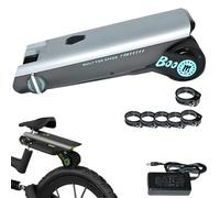 Booster électrique pour Vélo, Kit De Conversion pour Vélo électrique avec 6 Adaptateurs De Tige De Selle, 1 Collier De Serrage De Tige De Selle, Vitesse Maximale De 25 Km/h, 4 Modes D'assistance Blue
