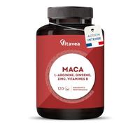 Booster Puissant Performances Masculines - Maca Ginseng - Vigueur, Energie, Endurance, Musculation - 6 Actifs Puissants - L-Arginine, Zinc, Vitamines B6 & B12-120 comprimés - 2 mois - Vitavea