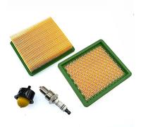 BOOSTI Lot de 2 filtres à air avec bougie d'allumage et pompe à essence pour tondeuse à gazon Fuxtec FX-RM4639 FX-RM4639ECO FX-RM5196 FX-RM5196 eS FX-RM5196PRO FX-RM1855 FX-RM1860 FX-RM 5.5 5.0