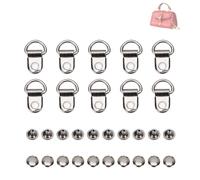 Boot Hooks 100 ensembles crochet à lacet anneau D oeillet boucle en laiton chaussure sac en cuir bricolage Rivet outil noir 9x14mm Kit de réparation de crochet de dentelle de botte