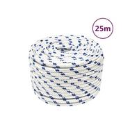 vidaXL Corde de Bateau Corde de Levage Câble d'Amarrage Ancrage Navire Lignes de Gréement Corde à Linge Blanc 12 mm 25 m Polypropylène Blanc