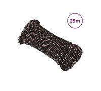 vidaXL Corde de Bateau Corde de Levage Câble d'Amarrage Ancrage Navire Lignes de Gréement Corde à Linge Noir 3 mm 25 m Polypropylène Noir
