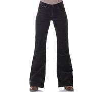Bootcut Pantalon en velours côtelé pour femme Noir Coupe ajustée, Noir , 32W / 32L