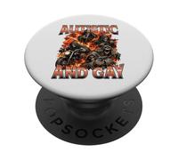 Bootleg autiste Gay Grim Reaper Biker Dark Fantasy Bootleg PopSockets PopGrip Adhésif