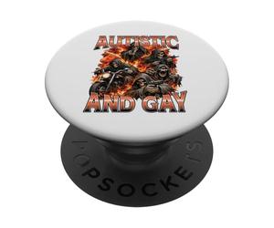 Bootleg autiste Gay Grim Reaper Biker Dark Fantasy Bootleg PopSockets PopGrip Adhésif
