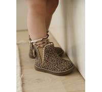 Boots bébé fille cuir zippées beige imprimé 25