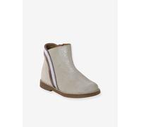Boots bébé fille cuir zippées or 22
