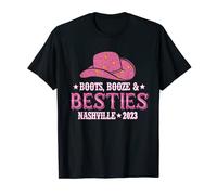 Boots Booze Besties Nashville 2023 Chapeau de cowboy rétro Western T-Shirt
