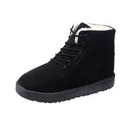 Boots Casual Slipon Lace Round Solid Winter Shoes Toe Boots Thermal Women Boots Up Ankle Snow women's boots Women's Ankle Boots Ladies' Fashion Walking Boots (Black, 40)