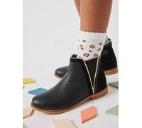 Boots cuir fille zippées et élastiquées noir 33
