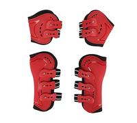 Boots de la Jambe arrière Avant de Cheval Boots Impact Respirant résistant à l'avant Ouvert Tendon Tendon Boots Boots Horse Jambe Protecteur Red PU Néoprène Material Ensemble de (L)