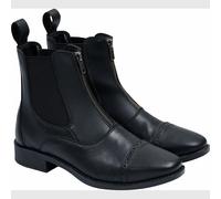 Boots d'équitation en cuir végétalien enfant Equipage Farrow Noir 29