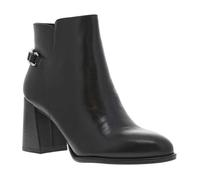 Boots en cuir noires à talon décroché haut avec une chaîne décorative 36