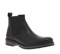 Boots en cuir noires type chelsea à talon plat et à zip latéral 40