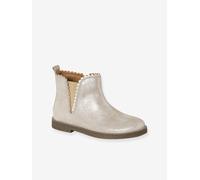 Boots enfant fille collection maternelle cuir élastiquées et zippées or 24