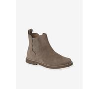 VERTBAUDET Boots festons en cuir fille taupe 29